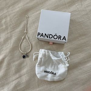 Pandora Moments Snakechain Slider bracelet w/ Double Dangle Galaxy Tree and Moon